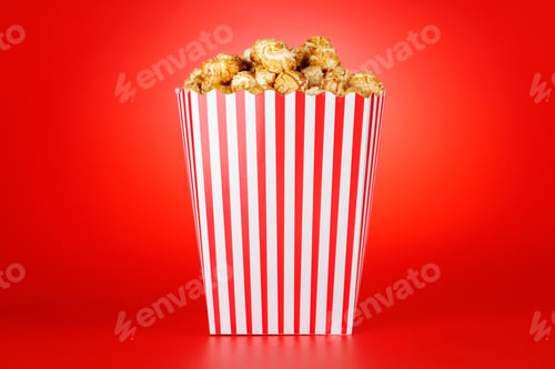 Preview: Popcorn bucket on bright red background
