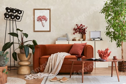 Preview: Creative composition of stylish living room interior