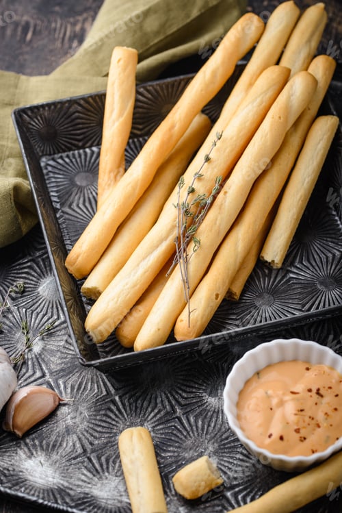 Preview: Italian grissini, traditional appetizer breadstick