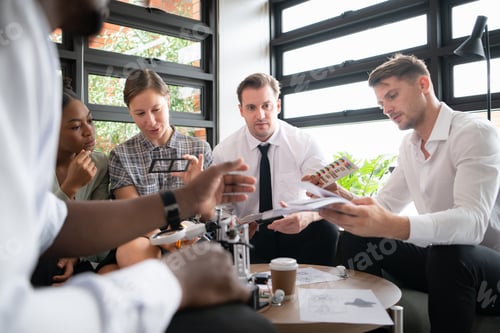 Preview: Group of diverse business people working together in the office,