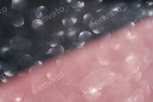 Preview: Black and pink abstract glitter background with shiny bokeh