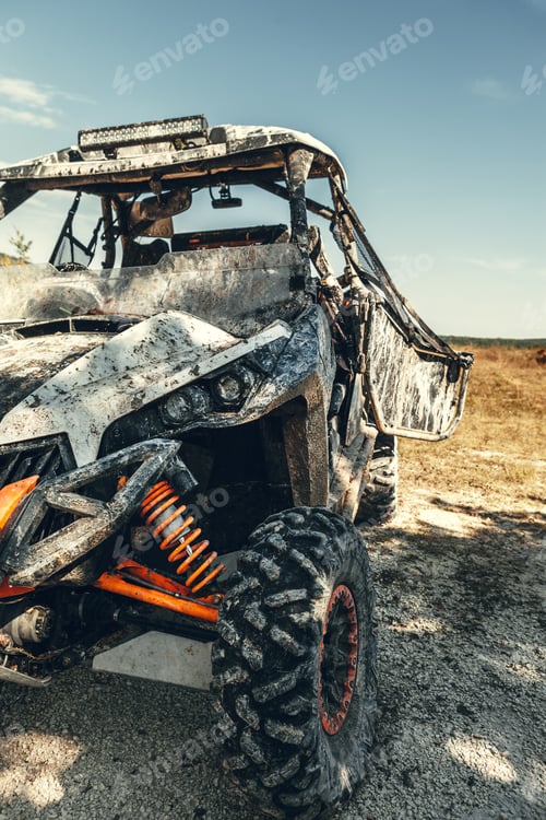 Preview: Close-up tail view of ATV quad bike.