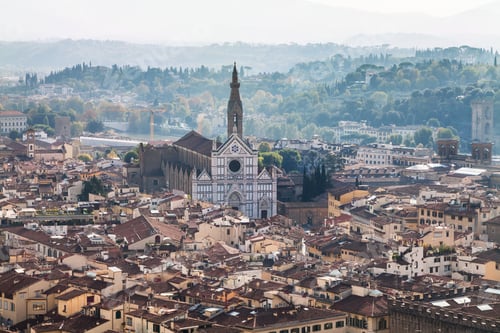 Preview: view of Florence city with Basilica di Santa Croce