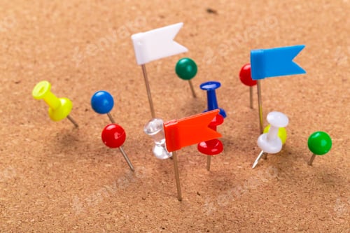 Preview: Pin board texture for background and colorful pins