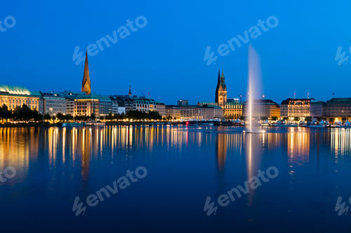 Preview: Hamburg Binnenalster At Night