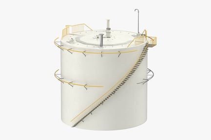 Preview: Industrial Vertical Storage Tank with Staircase and Platform