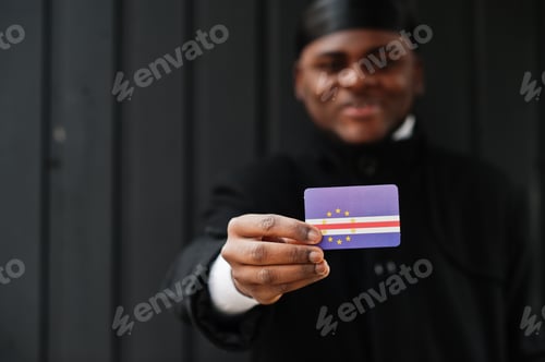 Preview: Young african man hold flag