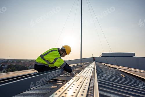 Preview: Professional engineer work to maintenance of photovoltaic panel system.