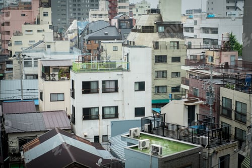Preview: Summer at Tokyo Japan - Roof tops of houses in Tokyo city