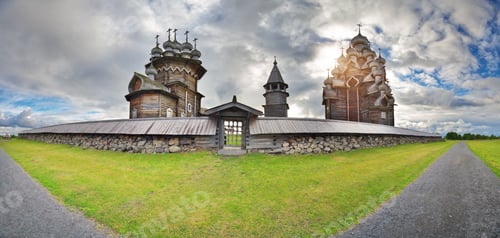 Preview: Panorama view of the famous Kizhi Pogost at summer day.
