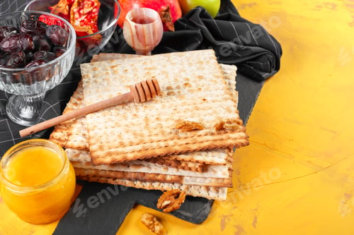 Preview: traditional Jewish kosher matzo for Easter pesah