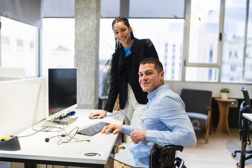 Preview: Young professionals collaborating in modern office, embracing diversity and teamwork