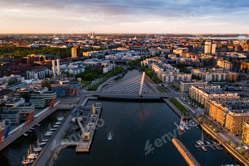 Preview: Ruoholahti area, summer, sunset in Helsinki city 01