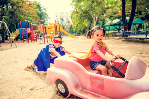 Preview: Brother Sister Elementary Childhood Kid Playful Concept