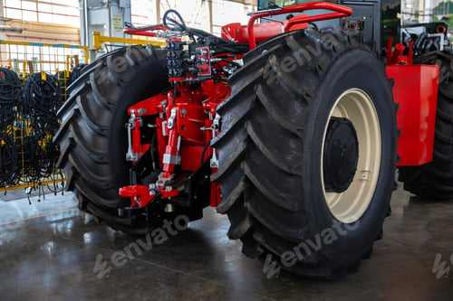 Preview: Assembly workshop at big industrial plant. Tractor assembling