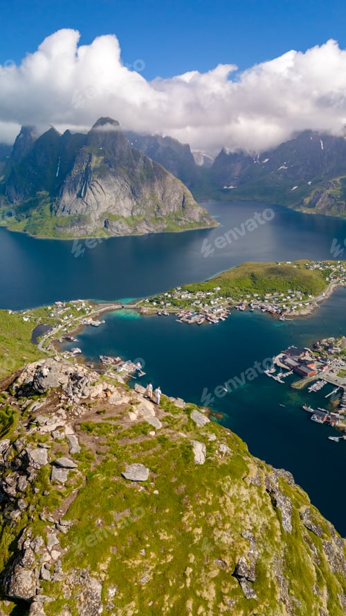 Preview: A Norwegian Fjords Majestic View, Reinebringen Lofoten Norway