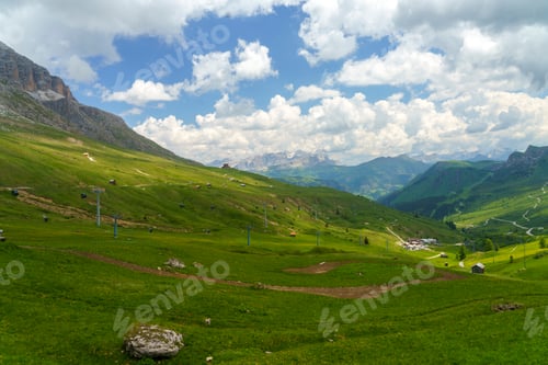Preview: Mountain landscape along the road to Pordoi pass, Dolomites