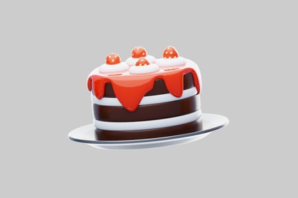 Preview: Chocolate cake with strawberry topping