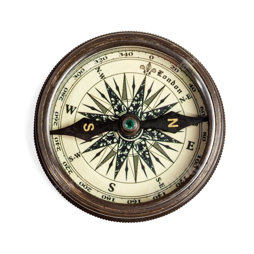 Preview: Old vintage compass isolated