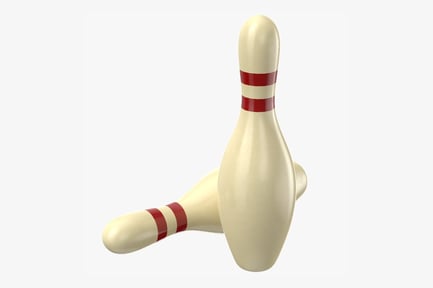 Preview: Classic Bowling Pins with Red Stripes