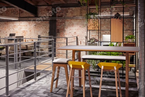 Preview: Interior of a modern industrial style loft office
