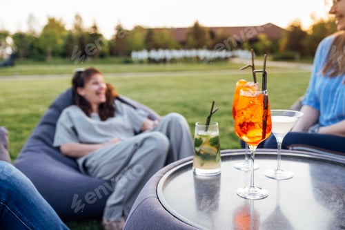 Preview: Meeting friends in the backyard of the house or in open air cafe