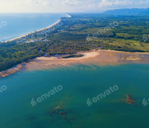 Preview: Sea, beach for travel background, Thailand. Nature landscape.