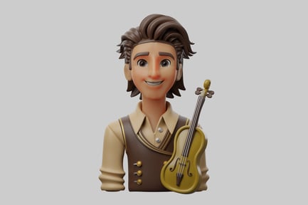 Preview: Musician cartoon figure with violin