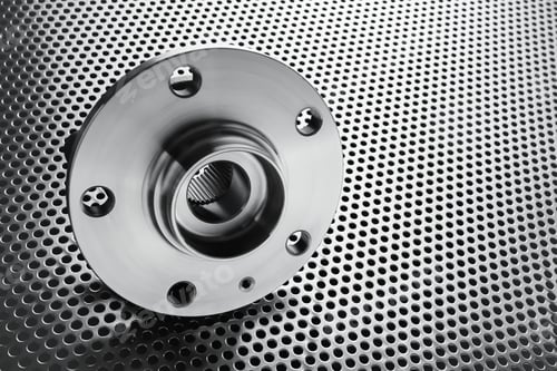 Preview: Composition of the car wheel bearing on metal surface