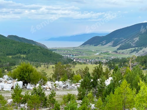 Preview: View of Lake Baikal from the Buguldeyka marble quarry. Russia