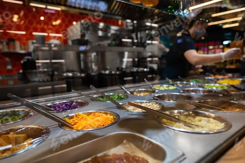 Preview: Food buffet in a restaurant close up