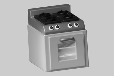 Preview: Stylized Oven with Four Burners