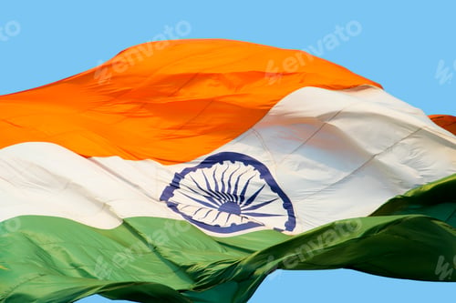 Preview: Close-up shot of wavy Indian flag