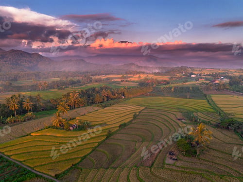Preview: Beautiful morning view indonesia Panorama Landscape