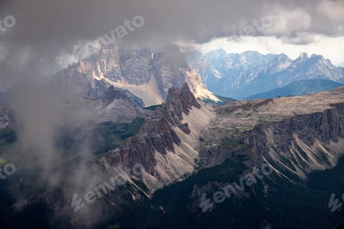 Preview: Croda da Lago and Pelmo mountain view from Tofana di Mezzo, Dolomites, Italy