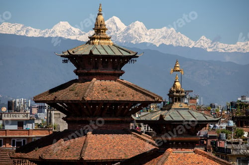 Preview: Beautiful Dorje Lakhpa mountain along with pagoda stupa of Patan Durbar Square.