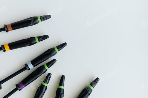 Preview: Dental composite filling materials on white background