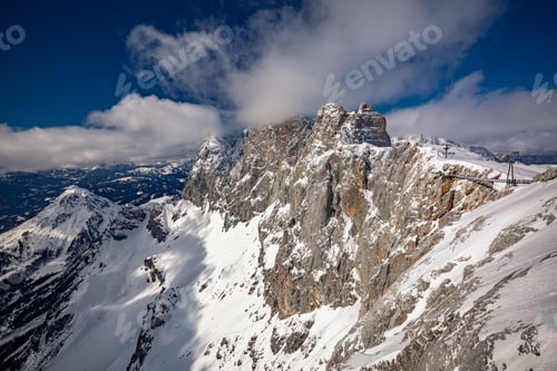 Preview: The snowy winter panorama of Dachstein Alps, Austria
