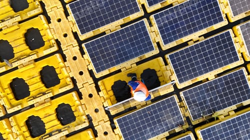 Preview: Renewable Energy Eco Technology Electric Power Industry Solar Panels on Floating