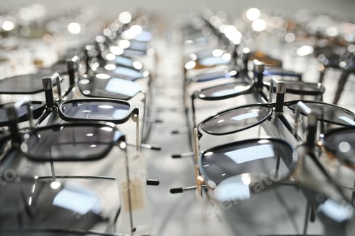 Preview: Stand with sunglasses. Sale the city market or in the store sunglasses.
