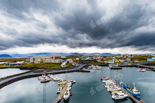 Preview: Harbor of Stykkisholmur town Vesturland Iceland IS Europe