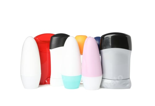 Preview: Group of body deodorants isolated on white background