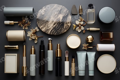 Preview: dark green mock up packaging for cosmetic and amenities