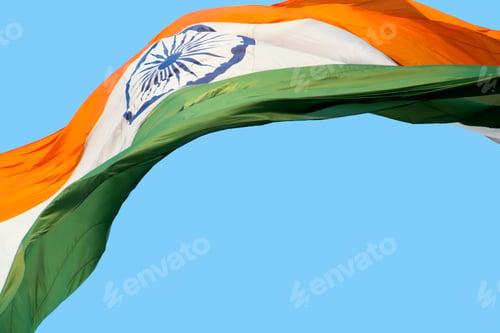 Preview: Close-up shot of wavy Indian flag
