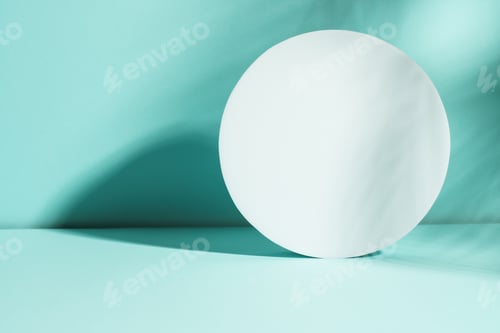 Preview: Art abstract background with podium and palm shadows.