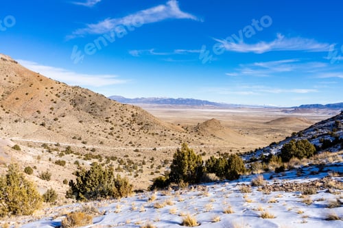 Preview: Closeup shot of the Pony Express Trail running through the western desert of Utah