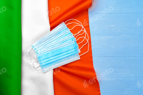 Preview: Medical face mask on flag of Italy