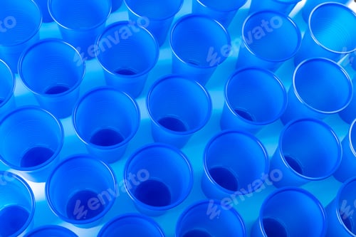 Preview: blue disposable plastic glasses