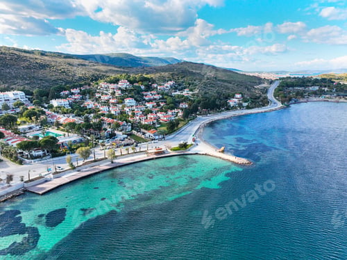 Preview: Cesmealti - Urla - Izmir - Turkey, View on ''Bride Rock'' or ''Sail Rock''. Gelinkaya