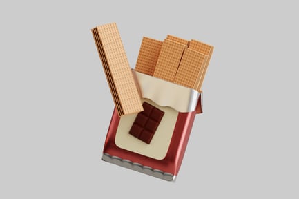 Preview: Chocolate bar with waffle-patterned wafer